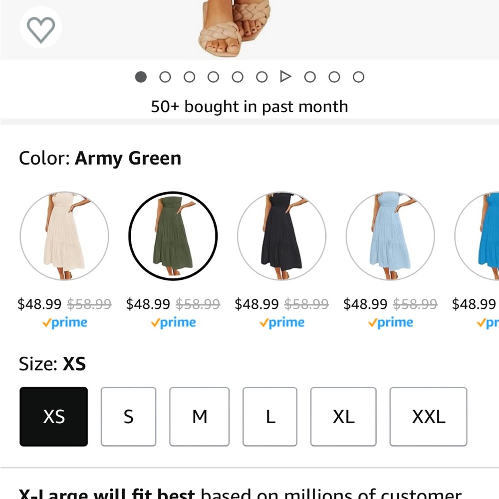 ZESICA Summer Dress - Olive Green - Picture 5 of 5